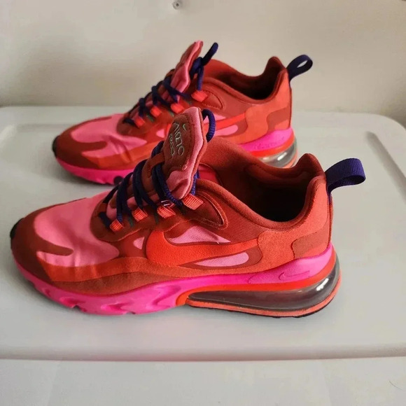 NIKE AIR MAX 270 REACT TRAINERS - MYSTIC RED AT6174-600 - WOMEN US SIZE 7 - Picture 5 of 8